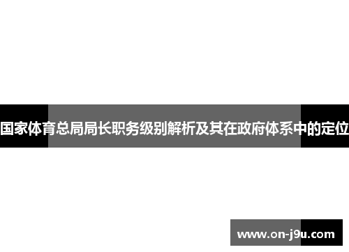 国家体育总局局长职务级别解析及其在政府体系中的定位
